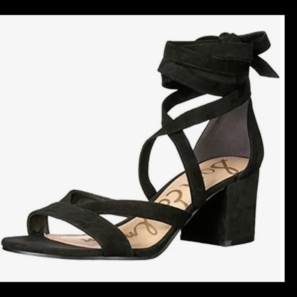 Sam Edelman black suede lace up sandals.